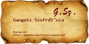 Gangetz Szofrónia névjegykártya